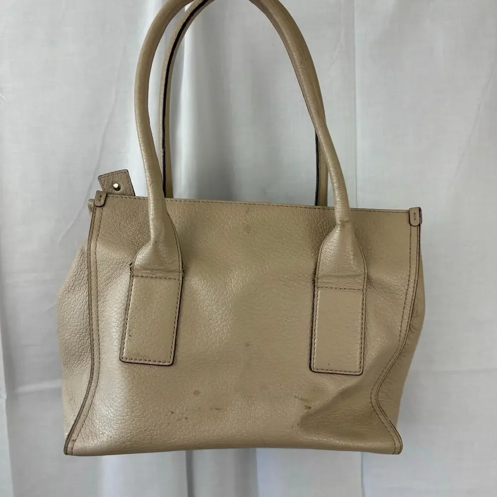 Kate Spade New York Southport Avenue Oden Tote Handbag Beige Cream Leather